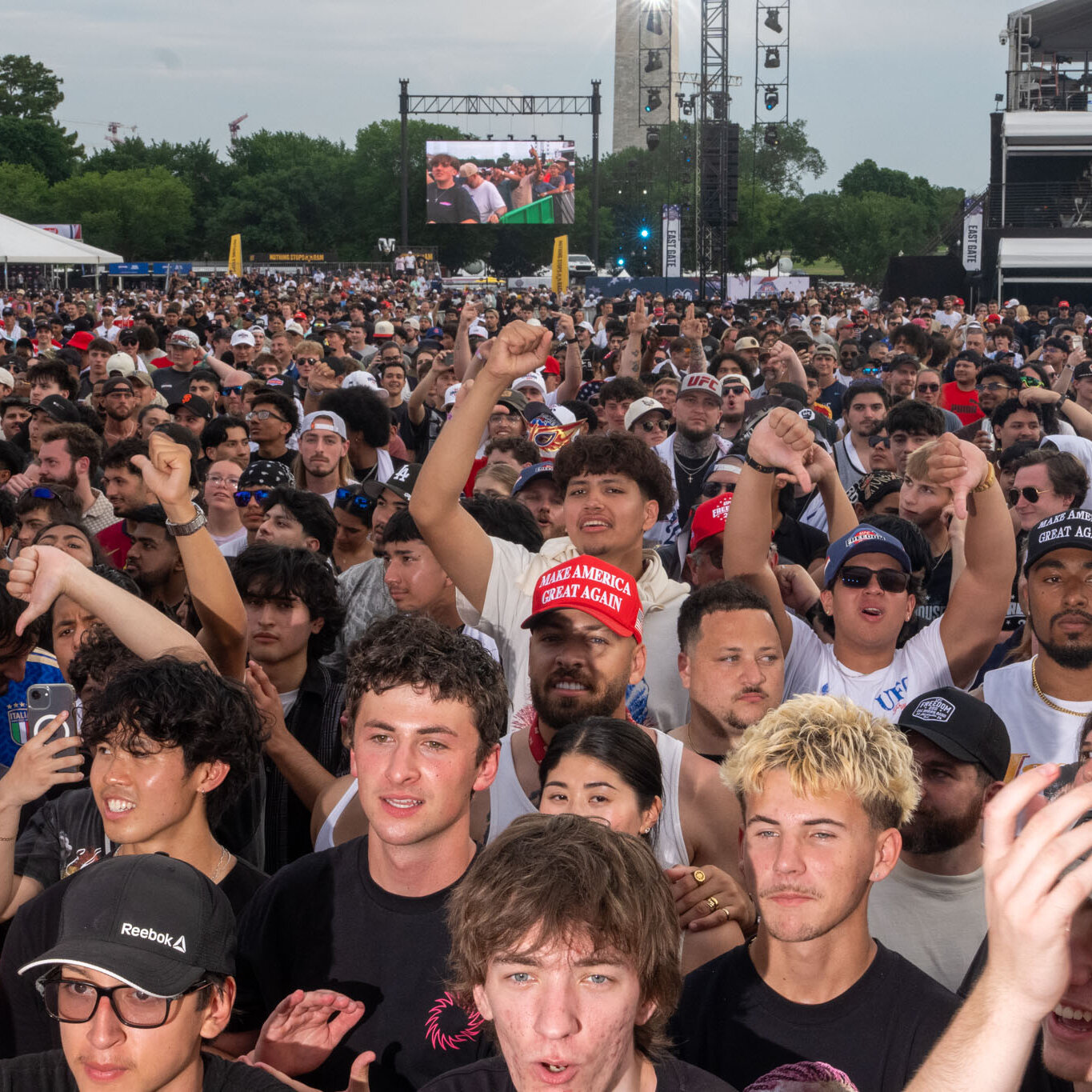 Thousands Gather on White House Ellipse for U.F.C. Viewing Party