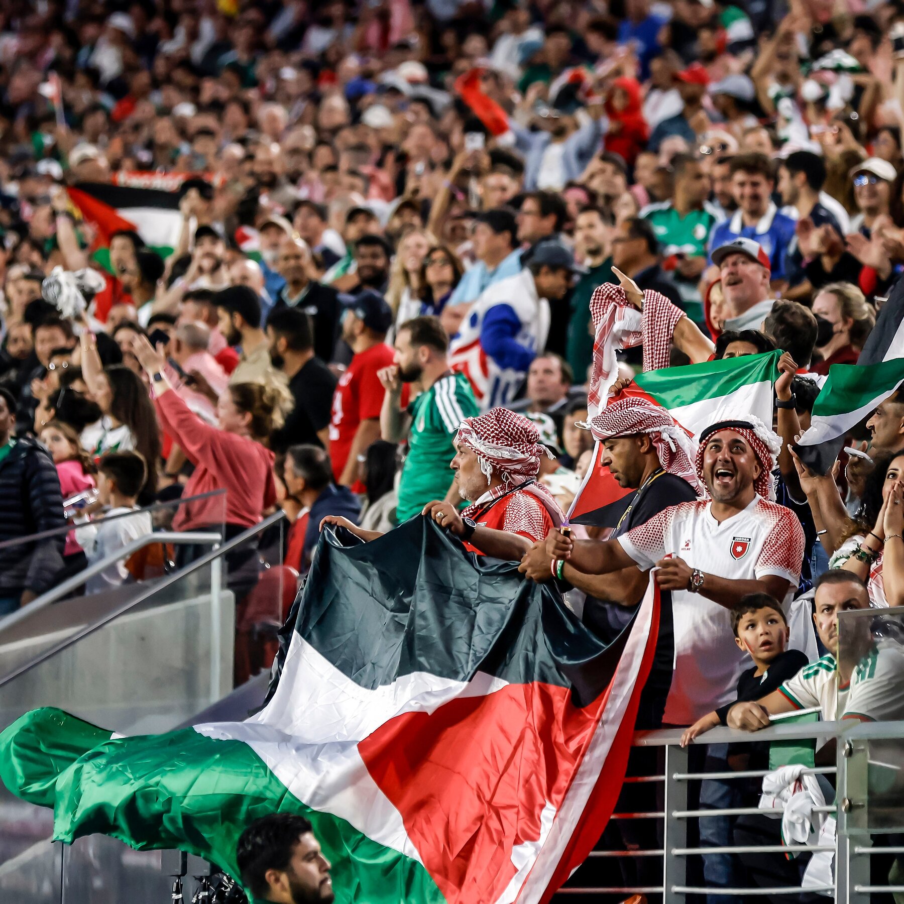 Palestinian symbols flood Jordan's World Cup debut match