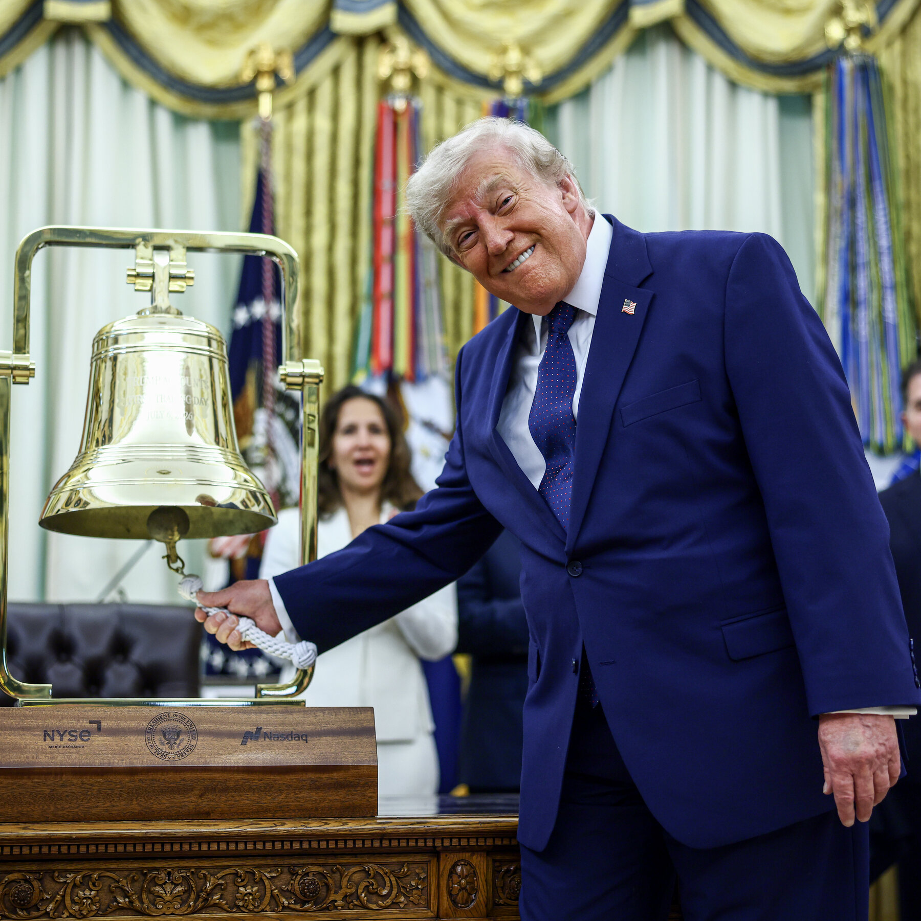 Trump Rings Stock Market Opening Bell to Celebrate New Savings Accounts