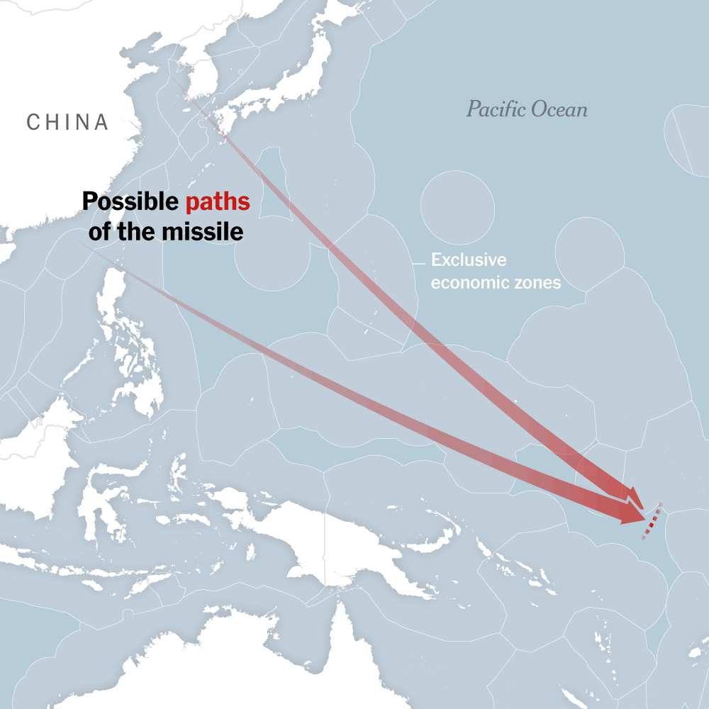 China launches long-range missile over Pacific, signaling push to close US gap
