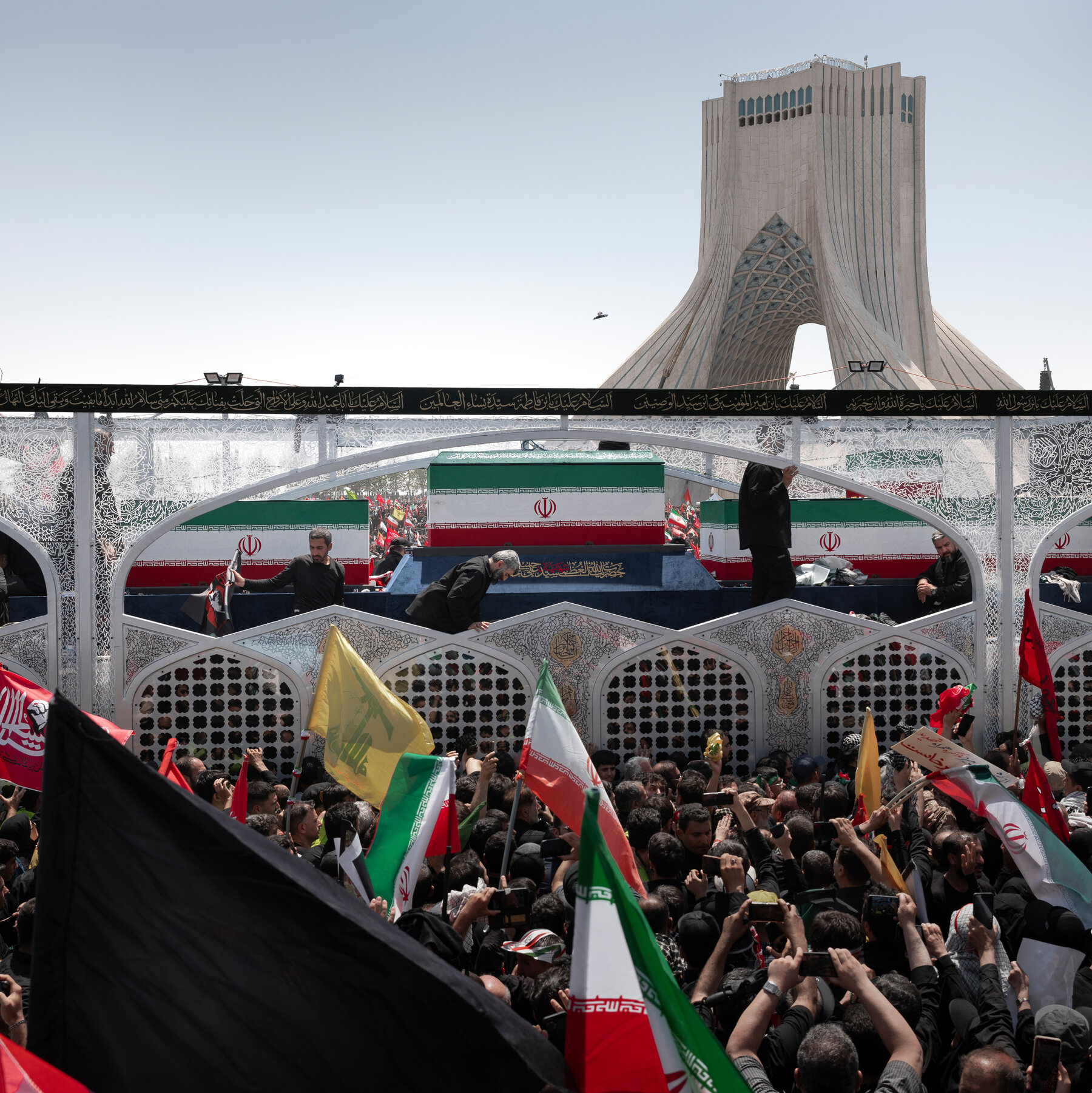 Mourners Form Human Tide as Ayatollah Khamenei’s Coffin Arrives at Tehran’s Azadi Square