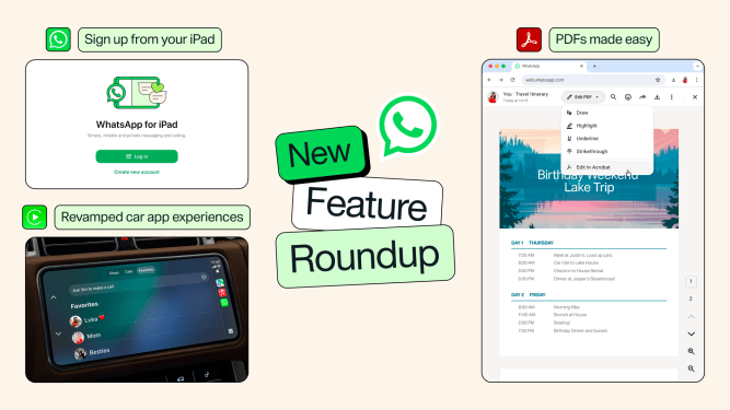 WhatsApp Introduces Apple CarPlay, Android Auto Enhancements and iPad Sign‑Up Feature