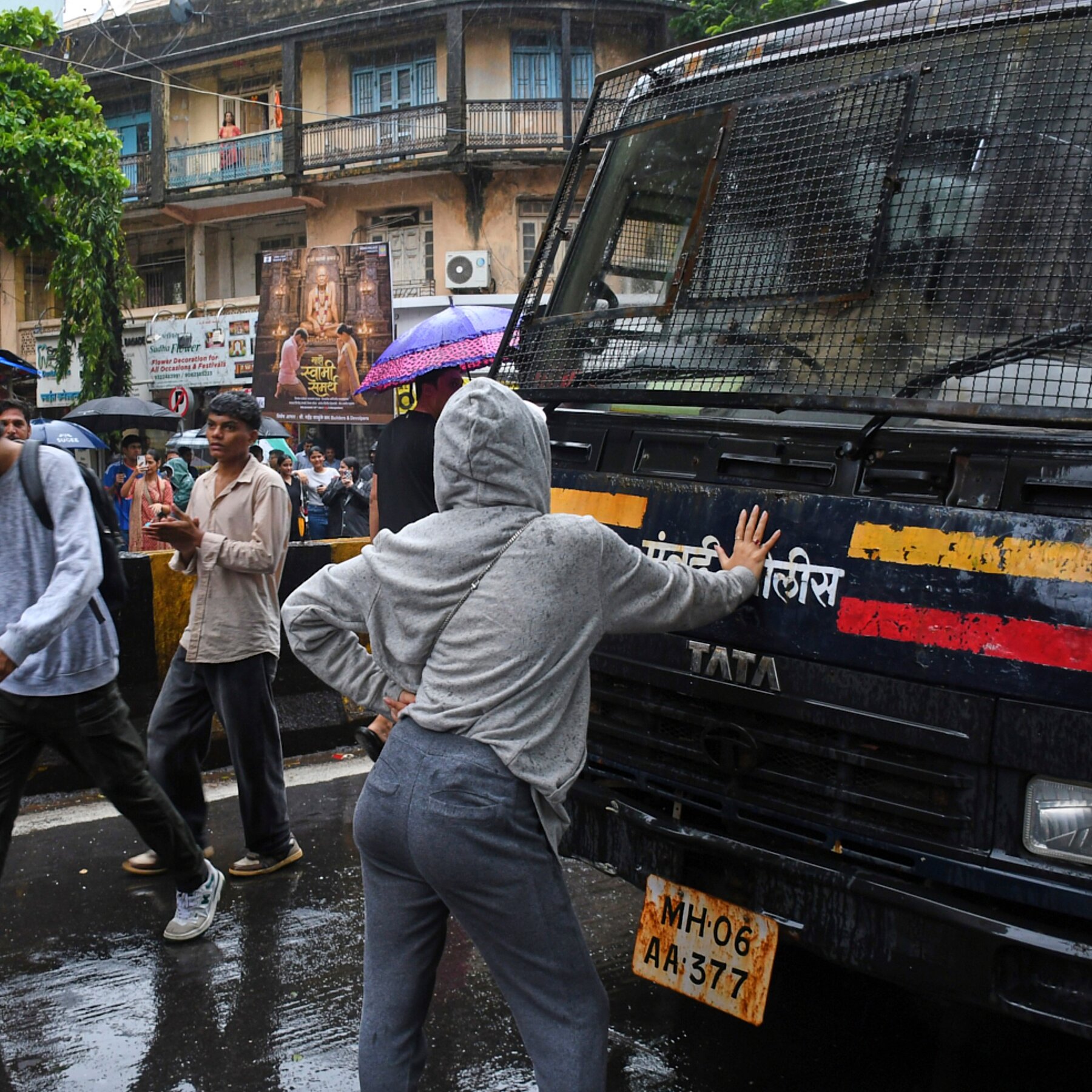 Video of woman blocking police van becomes emblem of India's Gen Z protest movement