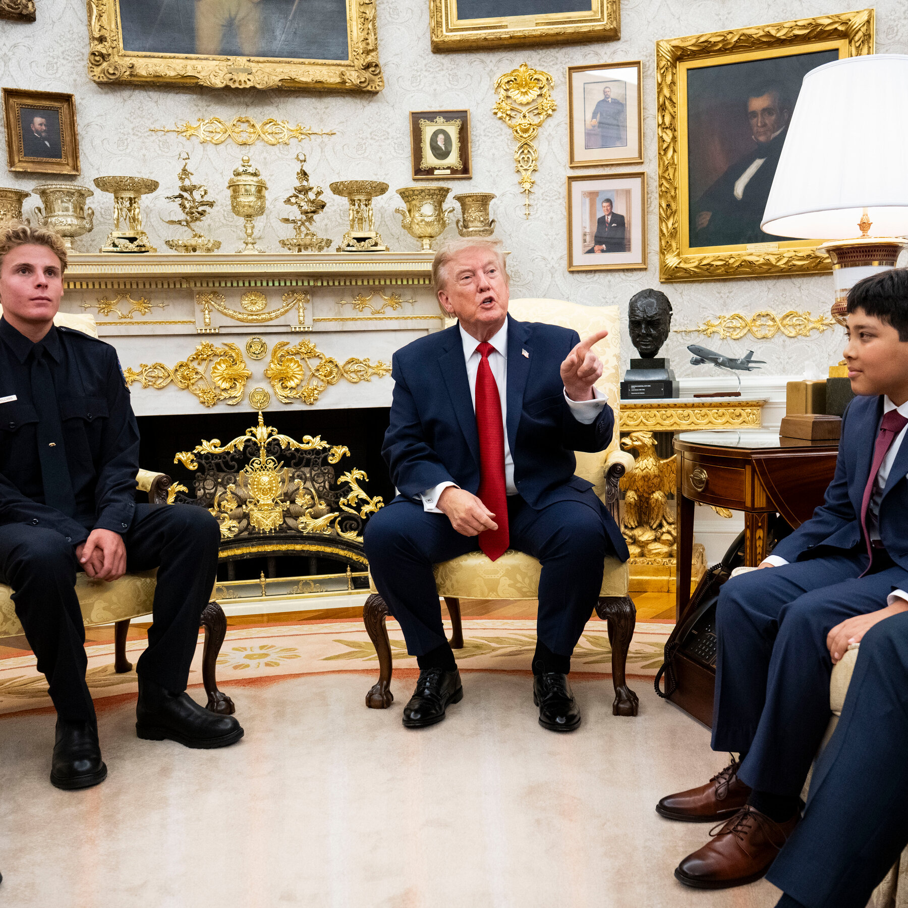 Trump Honors Teenage Lifeguard at White House and Clashes With CNN Reporter